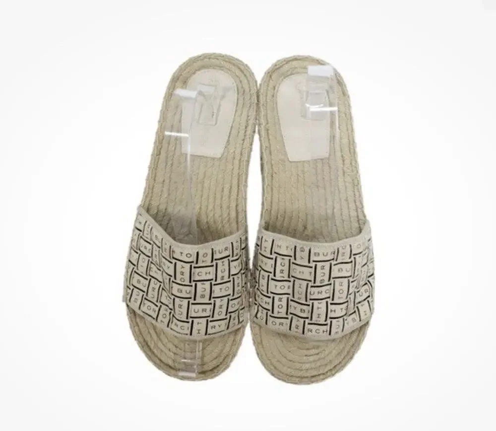Tory Burch Womens Woven Detail Espadrille Sandals Beige Size 10